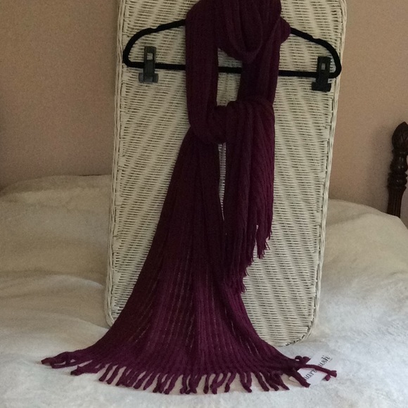 Knit Textured Scarf Wrap Fuchsia - Picture 2 of 5